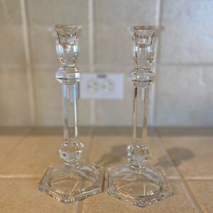 Set of 2 Crystal Candlestick Holders